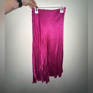 Pink Satin Skirt